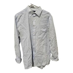 Stafford Men's Blue and White Patterned Shirt